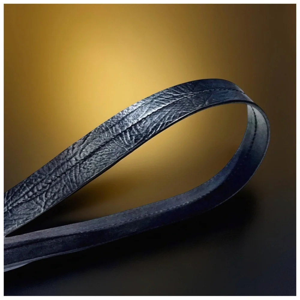 Bijan Men’s Black Leather Belt with Gold Buckle. 48”